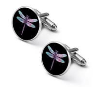 Beautiful Dragonfly Mens Classic Cufflinks Custom Shirt Cuff Links Jewelry Accessories for Business Wedding 0.7" 0.8"
