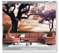 Beautiful Dreamlike Sunset Trees Nature Scenery 3D Wallpaper Easy Install Feature Office Living Room Sofa Bedroom TV Background Wall Decoration-150cm×105cm