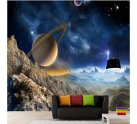 Beautiful Dreamy Universe Galaxies Planets Stars 3D Wallpaper Easy Install Feature Office Living Room Sofa Bedroom TV Background Wall Decoration-150cm×105cm