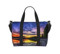 Beautiful Dusk Lake Print Italy Flag Print Versatile Handbag for Travel,Hand-Held Crossbody Travel Bag for Your Every Need