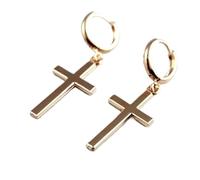 Beautiful Earrings Exquisite Cross Shape Drop Earrings Smooth Surface Cross Shape Earrings(Gold)