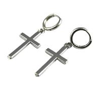 Beautiful Earrings Exquisite Cross Shape Drop Earrings Smooth Surface Cross Shape Earrings(Silver)