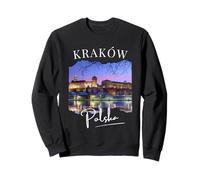 Beautiful East European Cities Poland's Krakow by Night Sweatshirt