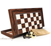 Beautiful Ebony Look Backgammon Board XXL B-Stock