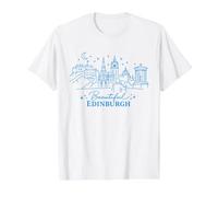 Beautiful Edinburgh Scotland. City Landmarks Value Graphic T-Shirt, Men, White, XL