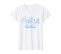 Beautiful Edinburgh Scotland. City Landmarks Value Graphic T-Shirt, Women, White, S