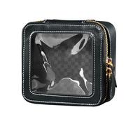 Beautiful Egyptian Queen Travel Makeup Bag, Small Portable Cosmetic Bag Toiletry Bag Organizer with Zipper Clear Windows for Women