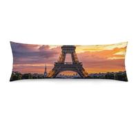 Beautiful Eiffel Tower Paris Body Pillow Pillowcase 20"x54" Lumbar Throw Pillow Covers with Hidden Zipper Breathable & Cozy Full Long Bodypillow Case Cover for Sleeping Bedroom Couch Sofa Decor