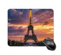Beautiful Eiffel Tower Paris Mouse Pad Square Laptop Mouse Mat Cute Computer Mousepad Keyboard Pad Non-Slip Desk Pads for Gaming Office Work Home 20 * 25cm