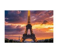 Beautiful Eiffel Tower Paris Placemats 30x45cm Linen Heat Resistant Placemats Waterproof Table Place Mats Washable Wipeable Outdoor Placemat for Kitchen Dining Room Table Decorations