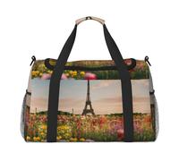 Beautiful Eiffel Tower Paris print Carry on Luggage for Women Men Shoulder Weekender Crossbody Bag for Yoga Travel Must Haves, Black, One Size