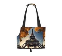 Beautiful Eiffel Tower Paris Print Pet Tote Bag,Single Shoulder Carrier, Pet Travel Handbag For Small Dogs & Cats Outings