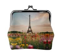Beautiful Eiffel Tower Paris print Small Pouch Kiss Lock Coin Purse for Women Coin Change Purse, Credit Card Wallet