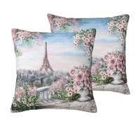 Beautiful Eiffel Tower Paris Print Throw Pillow Covers, Couch Pillow Covers, Decorative Pillow Covers For Sofa, Living Room