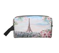 Beautiful Eiffel Tower Paris Printed Travel Storage Pouch, Double Sided Large Bag for Clothes and Personal Accessories