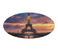 Beautiful Eiffel Tower Paris Round Area Rug Non Slip Backing Doormat Water Absorbent Plush Throw Low-Pile Non-Slip Floor Mat Carpet for Living Room Bedroom Entryway Nursery Room 90 * 90cm