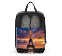 Beautiful Eiffel Tower Paris Shoe Bag Waterproof & Breathable Shoe Pouch for Travel, Portable Carry Case for Sports Sneakers, Gym, Vacation