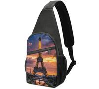 Beautiful Eiffel Tower Paris Sling Bag for Men Women, Hands-Free Crossbody Bag, Casual Chest Bag for Running, Hiking, Travel