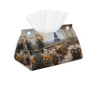 Beautiful Eiffel Tower Printed leather tissue boxâ€“made of premium PU leather, perfect for use in bedrooms, living rooms