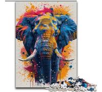 Beautiful Elephant 1000 Pieces Jigsaw Puzzle For Adults Teens, Suitable for Ages 14 And Up Family Fun It Is Ideal As A Gift for The Whole Family (26x38cm)