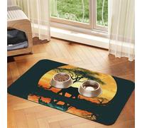 Beautiful Elephant Dog Food Mat, Absorbent Pet Feeding Mat for Food and Water Bowls Non-Slip Placement Pad for Floors Waterproof Quick Dry Water Dispenser Mat for Dogs Puppy Cats 12x18 Inch