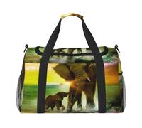 Beautiful Elephant Printed Travel Duffel Bag, Large Capacity Hand Luggage Foldable Carry On Bag for Flight Travel Sports