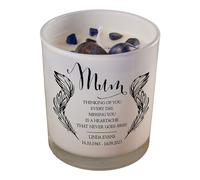 Beautiful Embellished Mum Memorial Remembrance Personalised Candle Gift (Sea Breeze)