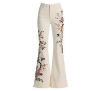 Beautiful Embroidered Jean - female - Alice + Olivia - Flare Jeans - White - W25 - Jeans W25