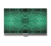 Beautiful Emerald Green Glitter Sparkles Business Card Holder,Slim Professional Card Case, Ideal Business Card Organizer and Gift Card Holder for Men Women