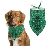 Beautiful Emerald Green Glitter Sparkles Dog Bandanas Puppy Cat Kerchief Pet Triangle Scarf Costumes Decorations