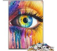 Beautiful Eye with Colorful Paint Jigsaws 1000 Pieces for Teenagers, Family Game Stress Reliever Difficult Challenge Great Gifts And Toys (size 50x75cm)
