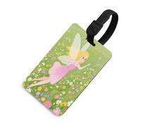 Beautiful Fairy Luggage Tag for Suitcases Personalized Baggage Tag with Information Card Durable Bag Tags Retro Travel Stamp Luggage Tags for Women Men Travel Bag Label, Black-style, One Size