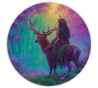 Beautiful Fairy Riding A Stag through The Misty Forest Rätsel Für Erwachsene || 1000pcs (67.5x67.5cm) Puzzles Lernspiele Home Decor Puzzles