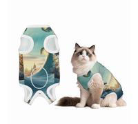 Beautiful Fairy Tale Rendering Dog Surgery Suit Recovery Suit, Breathable Full Body Dog & Cat Surgical Suit with Cute Prints, Alternative to Cone for Spay Neuter Wound Care, Male & Female Pets Large