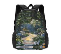 Beautiful fairy tale town Backpack Unisex 15.6 Inch Laptop Black Daypack | This Unisex 600d Oxford Daypack Is Water Resistant, Fits 15.6 Inch Laptops, Perfect For Work, Gym And Holiday Gifting.