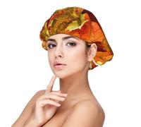 Beautiful Fall Leaves,Adult's Satin Sleeping Cap - Women's Elastic Sleep Bonnet, Adjustable Overnight Hair Cover