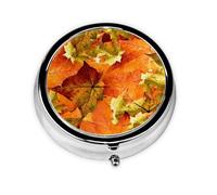 Beautiful Fall LeavesMeta Pill Box 3 Compartment Medicine Case,Portable Organizer