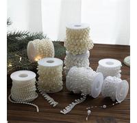 Beautiful Faux For PEARL Bead Strands for Weddings, Parties, and Creative Projects (Beige 6mm 5M)