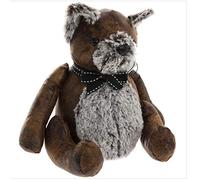 Beautiful Faux Leather Rustic Style Doorstop in animal shape with fake fur detail (Cat)