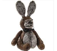 Beautiful Faux Leather Rustic Style Doorstop in animal shape with fake fur detail (Rabbit)