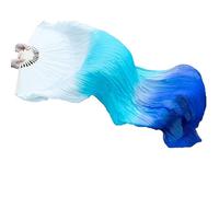 Beautiful Faux Silk Belly Dance Fan Veils Colorful Tie-Dyed Long Fans For Stage Performances Easy To Control Stage Ready Dance Accessory Fan