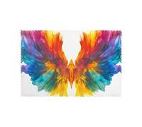 Beautiful feathers 6-Piece Printed Placemat Set | 12x18-Inch Insulated Tabletops | Ideal Home Decor to Elevate Everyday Dining
