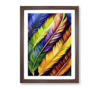 Beautiful Feathers No.1 Framed Print | A3 Walnut Framed Wall Art | Ready to Hang | Modern Nature Picture | Living Room Bedroom Lounge Office
