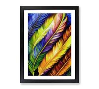Beautiful Feathers No.1 Framed Print | A4 Black Framed Wall Art | Ready to Hang | Modern Nature Picture | Living Room Bedroom Lounge Office