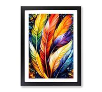 Beautiful Feathers No.2 Framed Print | A3 Black Framed Wall Art | Ready to Hang | Modern Nature Picture | Living Room Bedroom Lounge Office