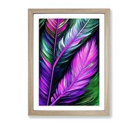 Beautiful Feathers No.3 Framed Print | A3 Oak Framed Wall Art | Ready to Hang | Modern Nature Picture | Living Room Bedroom Lounge Office