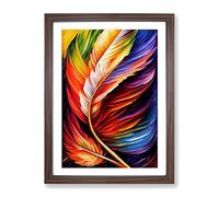 Beautiful Feathers No.4 Framed Print | A2 Walnut Framed Wall Art | Ready to Hang | Modern Nature Picture | Living Room Bedroom Lounge Office