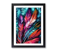 Beautiful Feathers No.5 Framed Print | A4 Black Framed Wall Art | Ready to Hang | Modern Nature Picture | Living Room Bedroom Lounge Office