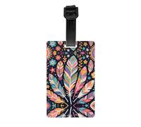 Beautiful Feathers Print Luggage Tags for Suitcases, Personalized Travel Accessories with PVC Tags for Luggage