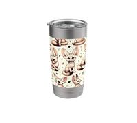 Beautiful Fennec Foxes Pattern Hand Drawn Fennec Fox Stainless Steel Insulated Tumbler